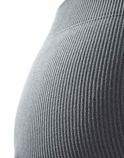 Vero Moda Maternity – Prążkowane bezszwowe legginsy w ciemnoszarym kolorze, 4 z 5