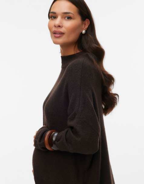 Vero Moda Maternity pull en maille chocolat - view 1