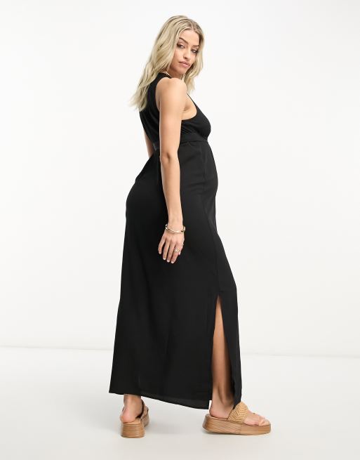 bejdsemiddel vidne lave et eksperiment Vero Moda Maternity racer maxi dress in black | ASOS