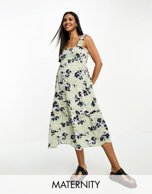Vero Moda Maternity - Robe caraco froncée mi-longue à fleurs