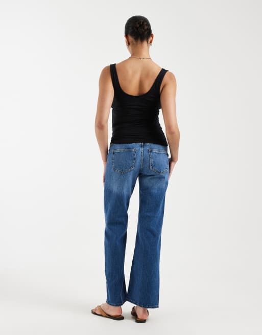 Vero Moda Maternity - Tessa - Jeans med vide ben og blødt mavebånd i mellemblå vask, 3 af 5