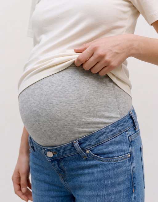 Vero Moda Maternity – Tessa – Mellanblå jeans med vida ben och mjukt band över magen, 3 av 5