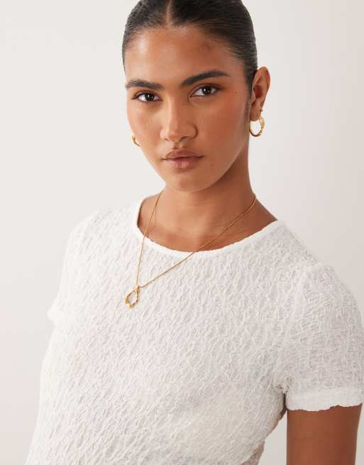 Vero Moda Maternity - Top asymétrique effet froissé à détail froncé - Blanc, 4 de 4