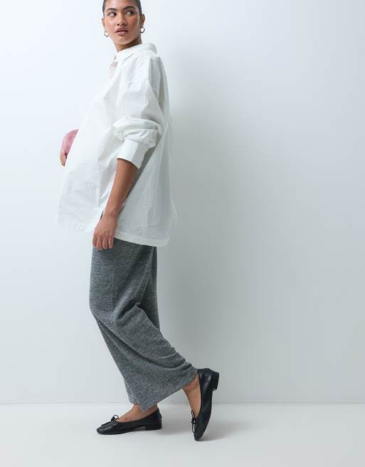 Vero Moda Maternity wide leg jersey pant in black salt and pepper, 2 of 5
