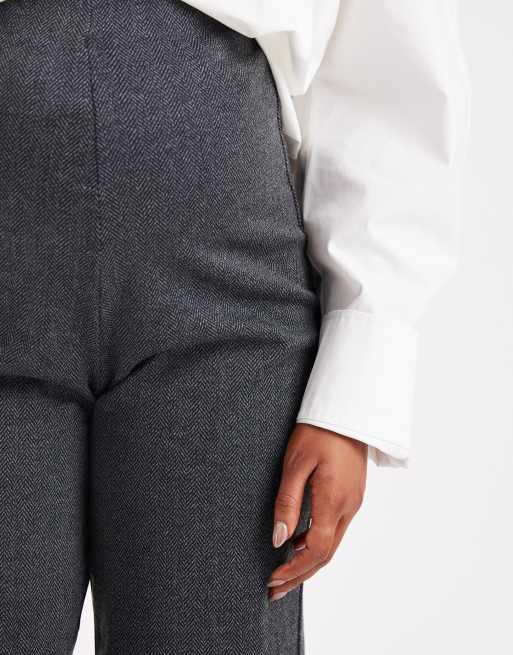 Vero Moda Maternity wide leg jersey pants in black herringbone