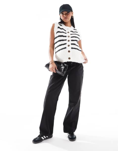 Vero Moda Maternity wide leg over the bump waistband jeans in washed black - view 1