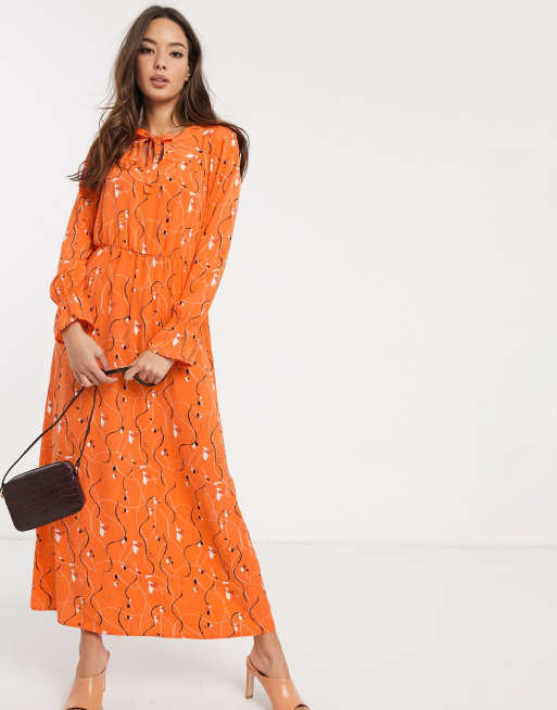 Vero Moda maxi dress in orange floral | ASOS