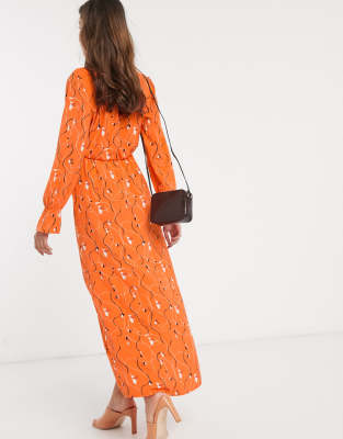 vero moda orange dress