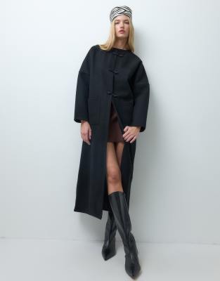 Vero Moda Maxi Mandarin Jacket In Black