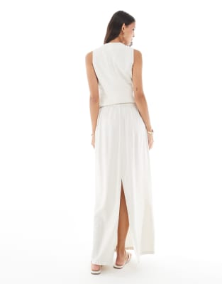 Vero Moda Maxi Tailored Skirt Co-ord In White
