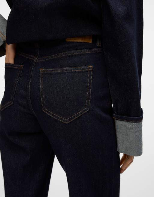 Vero Moda Melisa jean large taille mi-haute en denim bleu foncé, 5 de 5