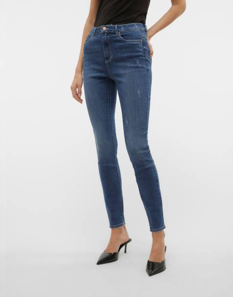 Vero Moda – Mellanblå jeans med smal passform - view 1