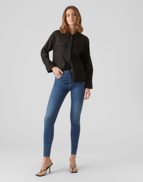 Vero Moda – Mellanblå jeans med smal passform - view 1