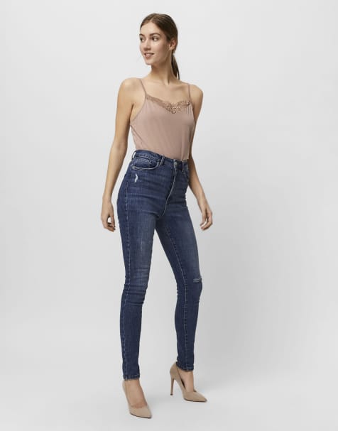 Vero Moda – Mellanblå jeans med smal passform - view 1