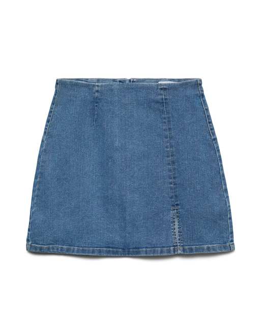 Vero Moda – Mellanblå jeanskjol, 4 av 5