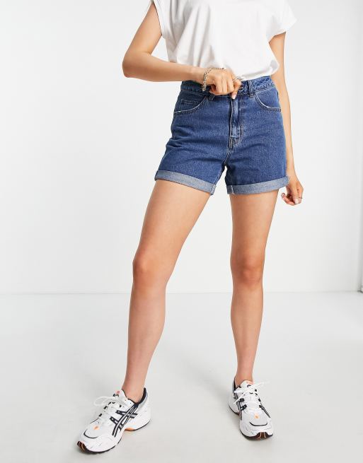 Vero Moda – Mellanblå jeansshorts i mom-modell , 4 av 4