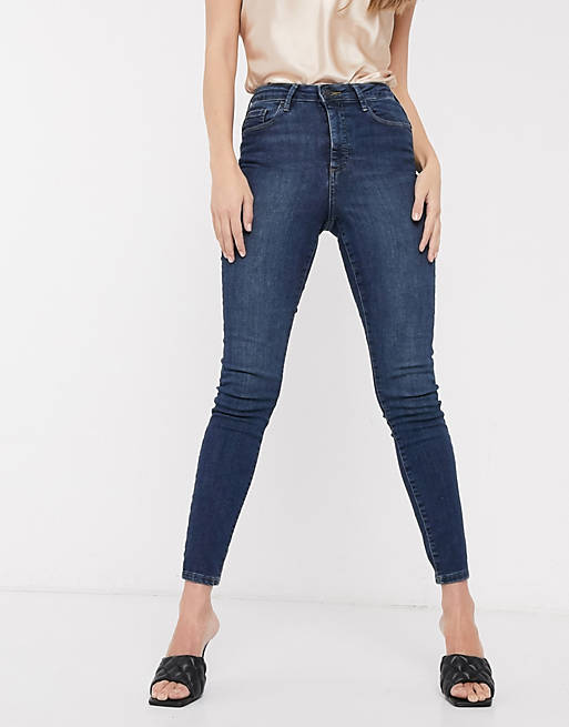 Vero Moda – Mellanblå skinny jeans