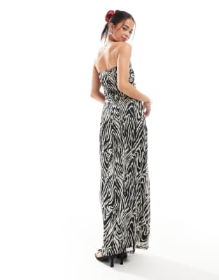 Shop Vero Moda Mesh Bandeau Maxi Dress In Multi