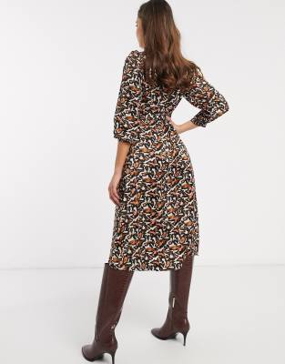 vero moda leopard print midi dress