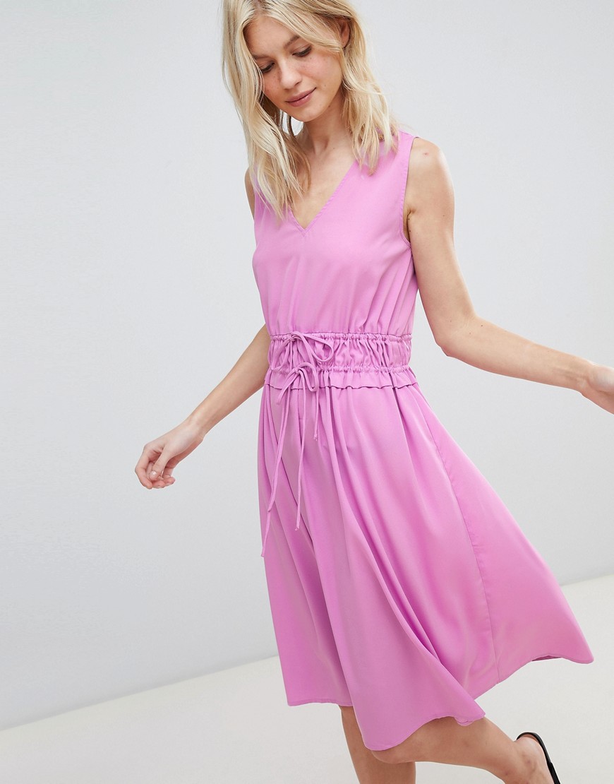 Vero Moda - Midi-jurk met geknoopte taille-Paars