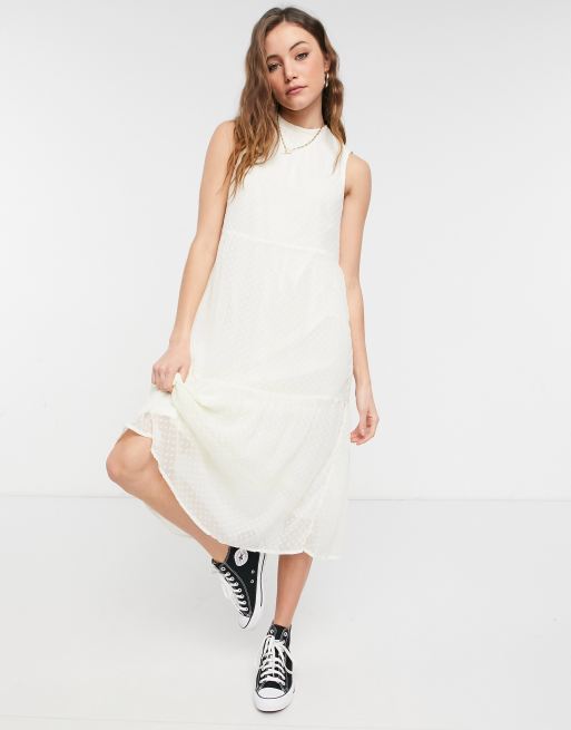 Vero Moda midi smock dress in natural | ASOS