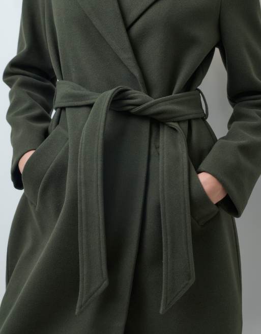Vero Moda Midimantel mit Gürtel in Dunkelgrün, 2 von 4