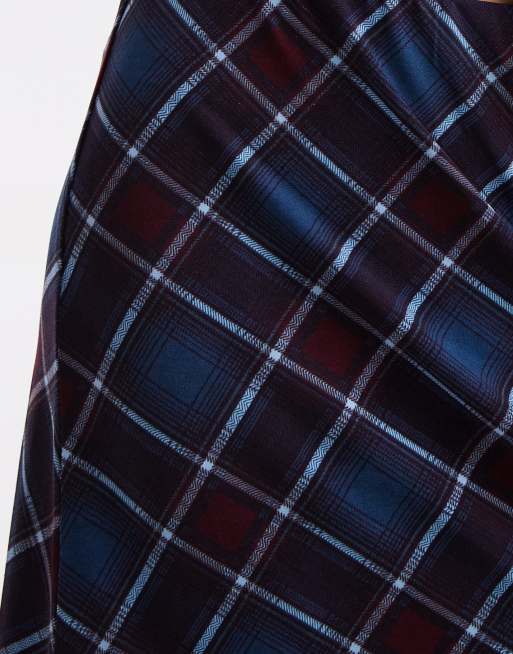 Vero Moda - Midinederdel med bordeaux/blå tern - Del af sæt, 3 af 5