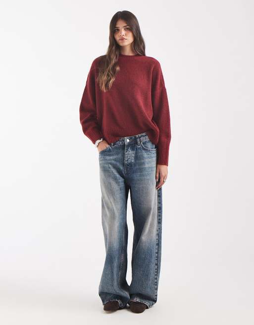 Vero Moda miękki sweter z okrągłym dekoltem w czerwonym kolorze, 2 z 4