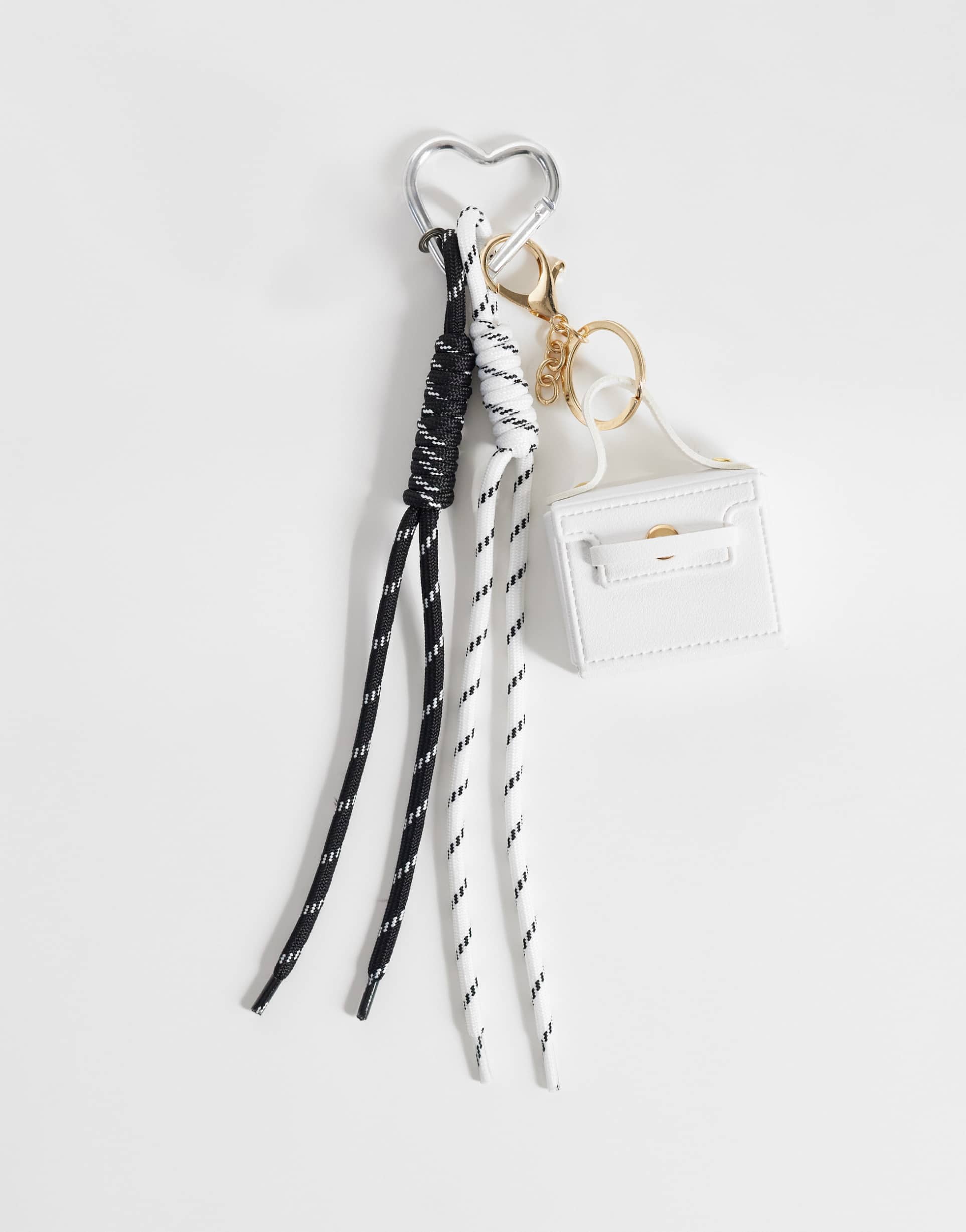 vero moda mini bag bag charm in cream and brown