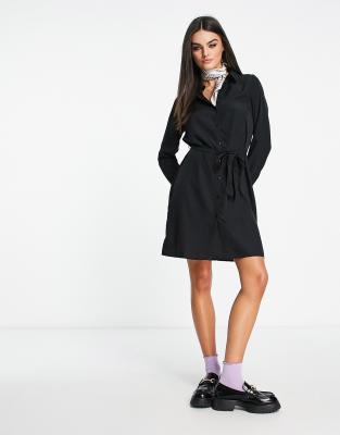 Vero Moda - Mini-Blusenkleid in Schwarz