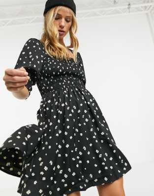 vero moda black floral dress