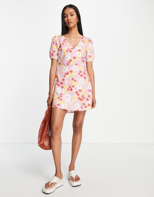Vero Moda - Mini jurk met geknoopte, open achterkant en retro bloemenprint, 4 van 4