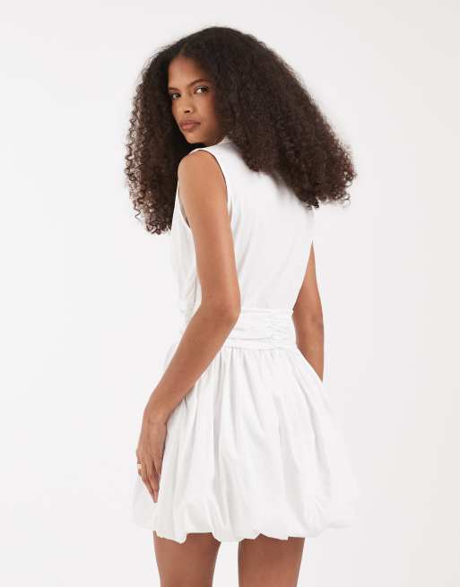 Vero Moda - Mini jurk met gerimpeld detail en ballonzoom in wit, 4 van 4