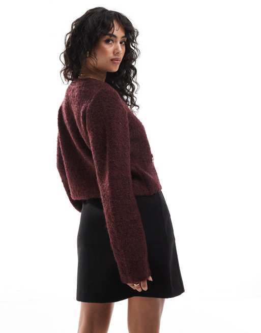 Vero Moda - Mini rok met structuur en hoge taille in zwart, 5 van 5