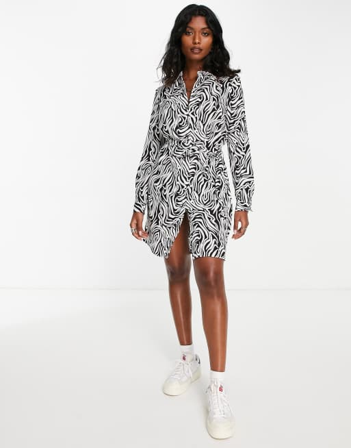 ben kant Frem Vero Moda mini shirt dress in monochrome print | ASOS