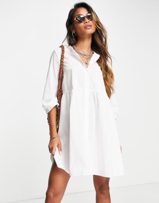 Moda mini shirt dress in white | ASOS