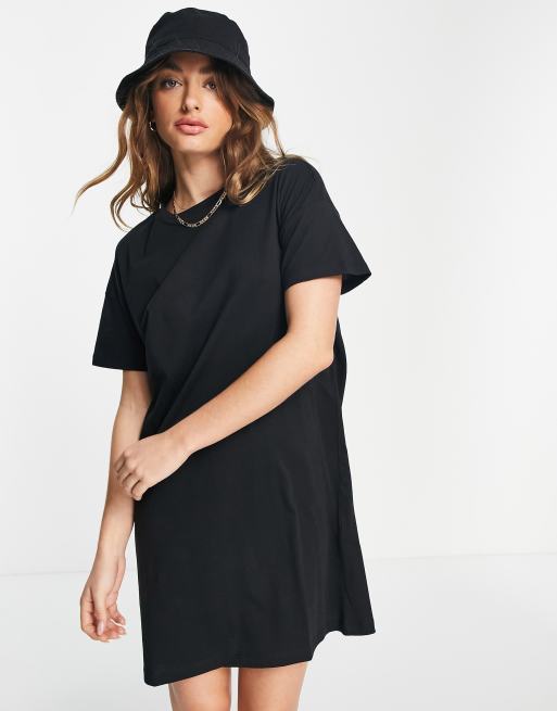 Plain black 2024 t shirt dress