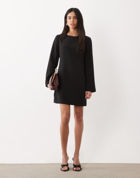 Vero Moda minikjole med lange ærmer og knapmanchetter i sort - view 1