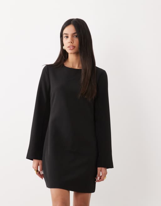 Vero Moda minikjole med lange ærmer og knapmanchetter i sort, 2 af 4