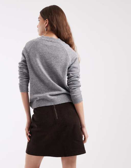 Vero Moda minirok van corduroy met hoge taille in donkerbruin, 5 van 5