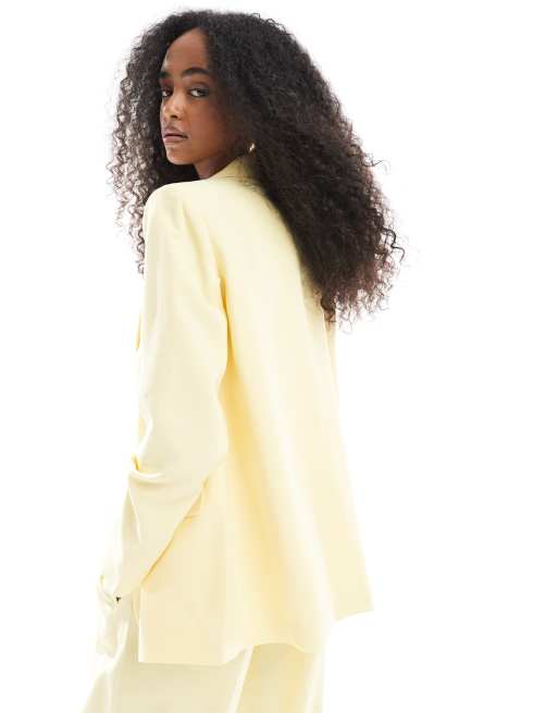 Vero Moda - Mix and Match - Blazer oversize giallo pallido in coordinato, 4 di 4
