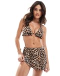 [Vero Moda] Vero Moda Mix and Match skort bikini bottoms in leopard print-Multi S LEOPARD