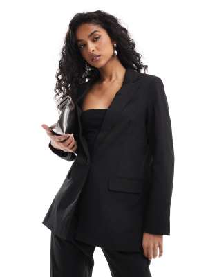 mix and match slim tailored blazer in black - part of a set