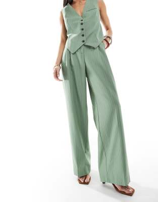 Vero Moda Mix And Match Wide Leg Pants In Green