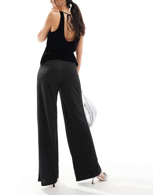 Vero Moda - Mix en match - Broek met wijde pijpen in zwart glitter, 5 van 5