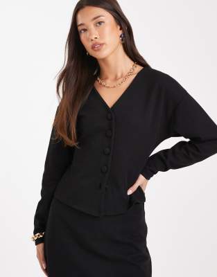 Vero Moda - Mix & Match - Gilet d'ensemble doux au toucher à taille cintrée - Noir