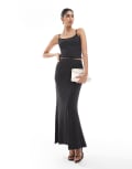 [Vero Moda] Vero Moda Mix & Match maxi skirt in black glitter (part of a set) S Black Silver