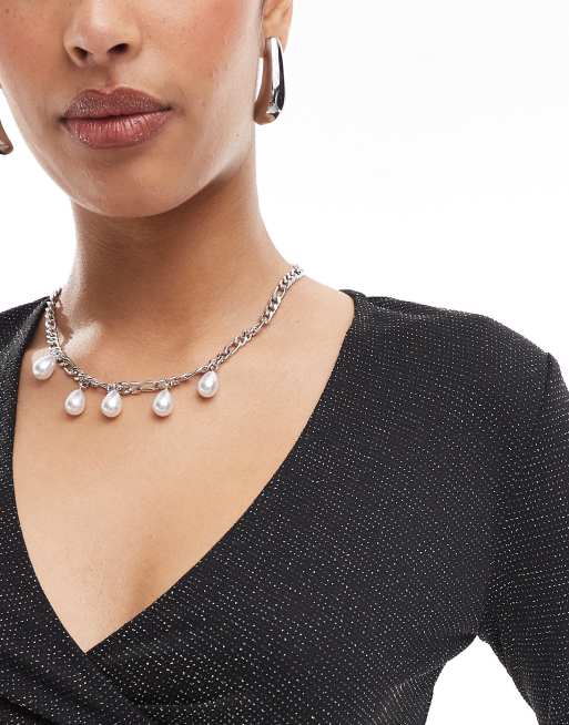 Vero Moda – Mix & Match – Oberteil in glitzerndem Schwarz mit überkreuzter Vorderseite, Kombiteil, 4 von 4