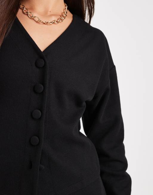 Vero Moda Mix & Match soft cinched waist cardigan in black (part of a set), 2 of 4