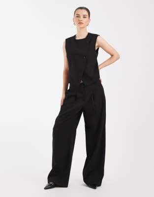 Vero Moda Vero Moda mix & match wide leg tailored trousers in black